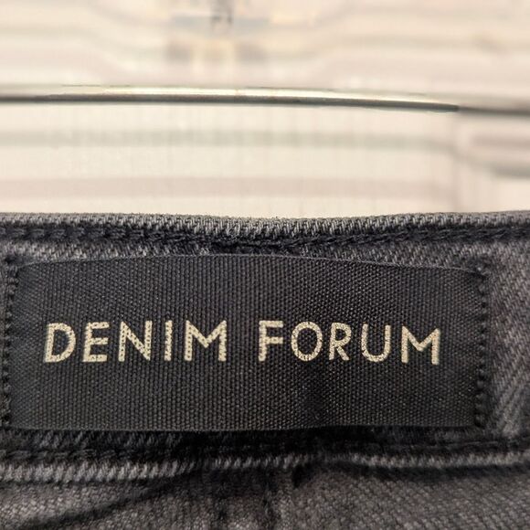 Aritzia Denim Forum Black Gray Arlo High Rise Straight Crop Button Fly 28L Jeans - Picture 11 of 13